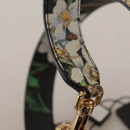 Dolce & Gabbana Beige Exotic Leather Crystals Reversible Shoulder Strap