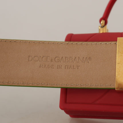Dolce & Gabbana Green Leather Devotion Heart Micro Bag Headphones Belt