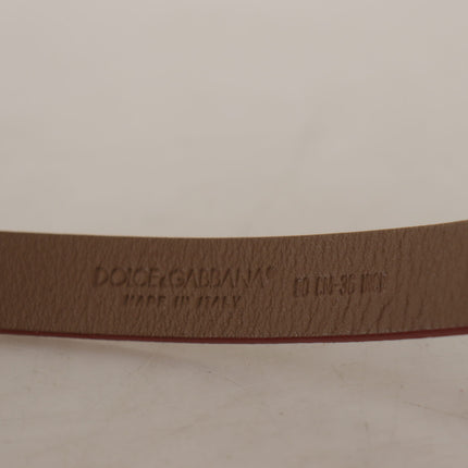 Dolce & Gabbana Brown Logo Engraved Metal Waist Buckle Belt