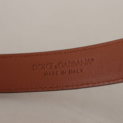 Dolce & Gabbana Brown Leopard Embossed Leather Buckle Belt