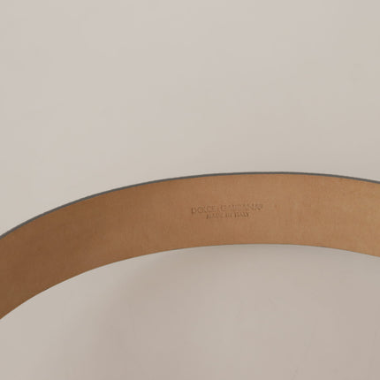 Dolce & Gabbana Metallic Silver Leather Metal Waist Buckle Belt
