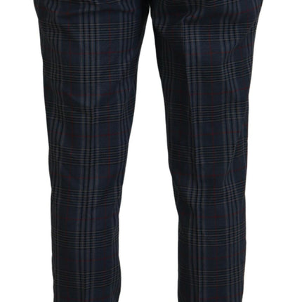 BENCIVENGA Gray Pure Wool Men Checkered Pants