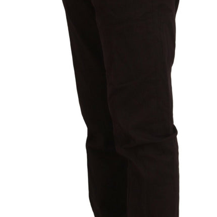 BENCIVENGA Brown Cotton Tapered Formal Men Pants