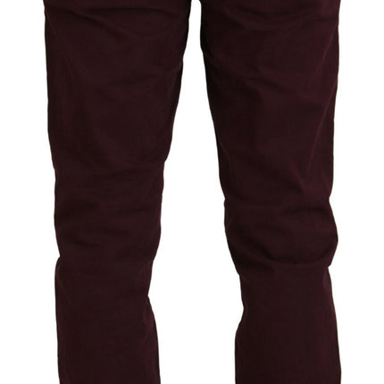CYCLE Maroon Cotton Stretch Skinny Casual Men Pants