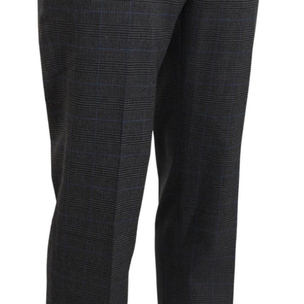 BENCIVENGA Gray Checkered Wool Dress Formal Pants