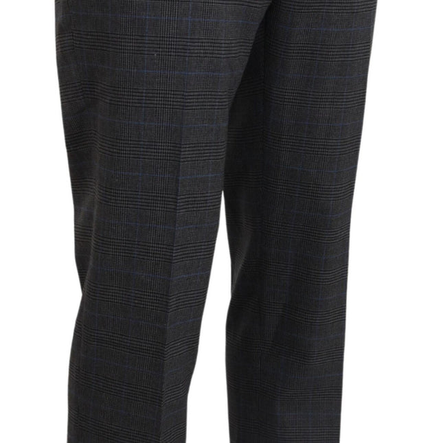 BENCIVENGA Gray Checkered Wool Dress Formal Pants
