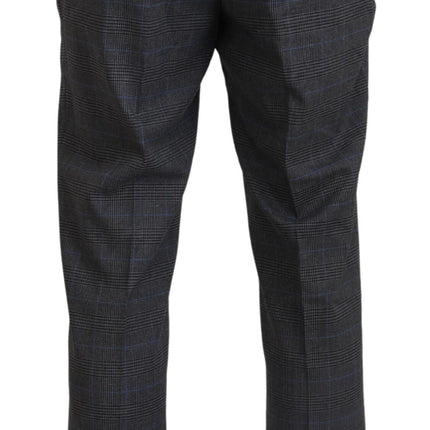 BENCIVENGA Gray Checkered Wool Dress Formal Pants
