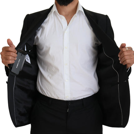 Dolce & Gabbana Black Slim Fit Formal Martini Blazer
