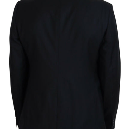 Dolce & Gabbana Dark Blue Wool Formal Sicilia Blazer