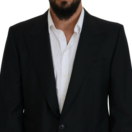 Dolce & Gabbana Dark Blue Wool Formal Sicilia Blazer