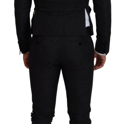 Dolce & Gabbana Black Polyester Men 2 Piece MARTINI Suit