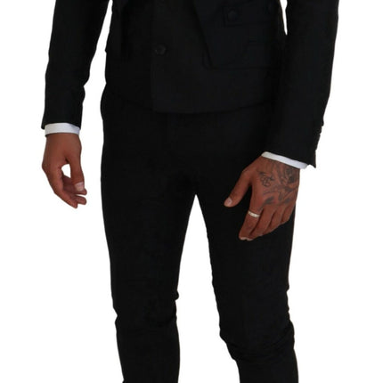 Dolce & Gabbana Black Polyester Men 2 Piece MARTINI Suit