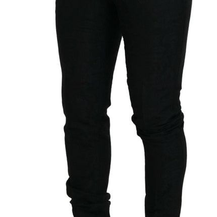 Dolce & Gabbana Black Polyester Men 2 Piece MARTINI Suit