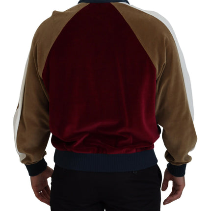 Dolce & Gabbana Multicolor Cotton Collared Pullover Sweater