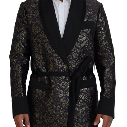 Dolce & Gabbana Gold Purple Baroque Jacket Blazer Robe