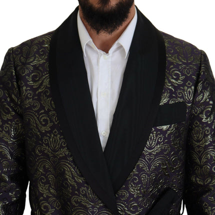 Dolce & Gabbana Gold Purple Baroque Jacket Blazer Robe