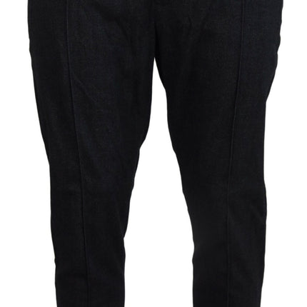 Dolce & Gabbana Grey Cotton Tapered Cotton Pants