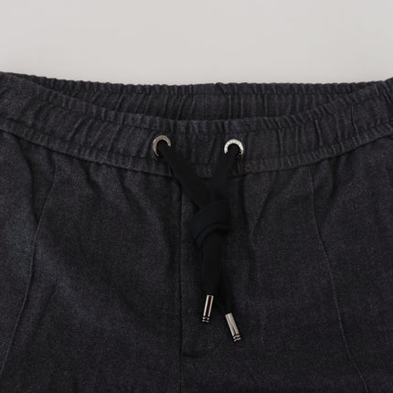 Dolce & Gabbana Grey Cotton Tapered Cotton Pants