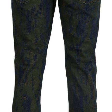 Dolce & Gabbana Blue Green Skinny Cotton Denim Jeans