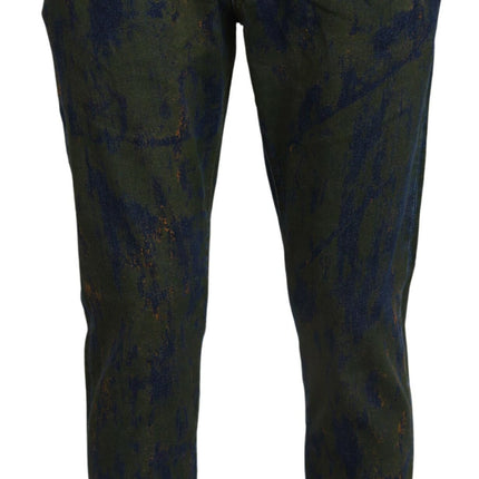 Dolce & Gabbana Blue Green Skinny Cotton Denim Jeans