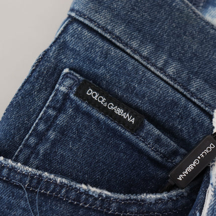 Dolce & Gabbana Blue Ceasar Denim Cotton Loose Fit Jeans
