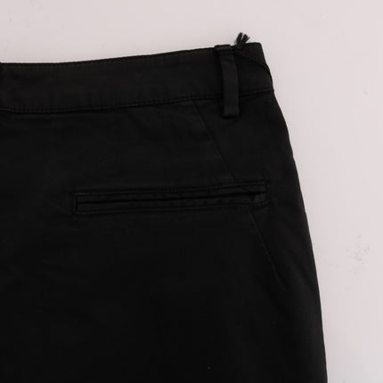 Costume National Black Slim Fit Cotton Stretch Pants