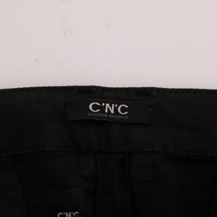 Costume National Black Slim Fit Cotton Stretch Pants
