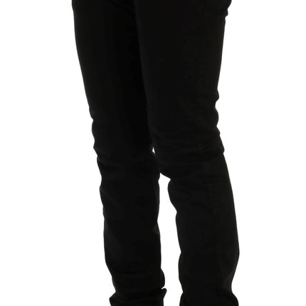 GF Ferre Black Cotton Stretch Chinos Pants