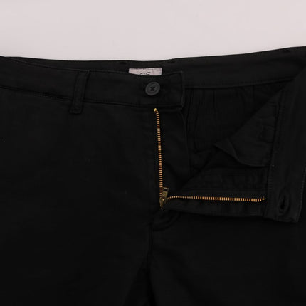 GF Ferre Black Cotton Stretch Chinos Pants