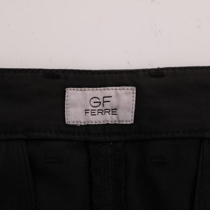 GF Ferre Black Cotton Stretch Chinos Pants