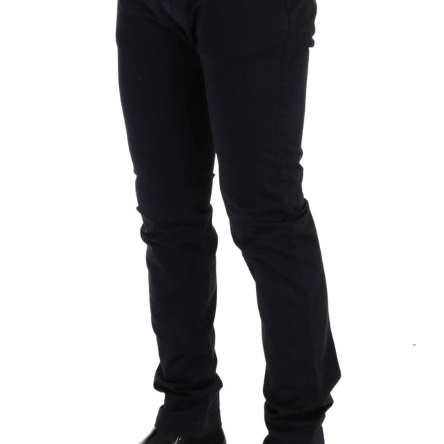 GF Ferre Blue Cotton Stretch Chinos Pants
