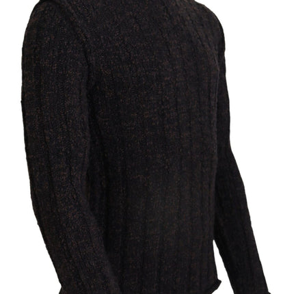 Dolce & Gabbana Brown Wool Knit Turtleneck Pullover Sweater