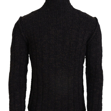 Dolce & Gabbana Brown Wool Knit Turtleneck Pullover Sweater