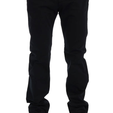 GF Ferre Blue Cotton Stretch Chinos Pants