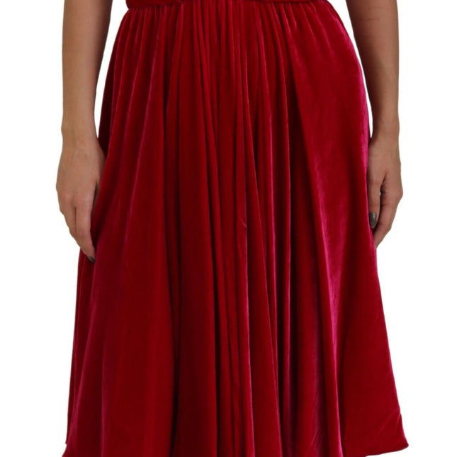 Dolce & Gabbana Pink Viscose Stretch Strapless A-line Dress