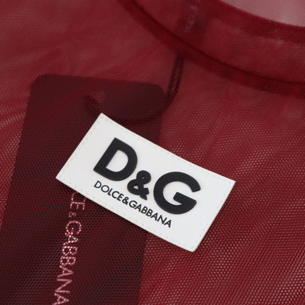 Dolce & Gabbana Maroon Nylon Two Layer Shift Mini Dress