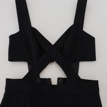 Dolce & Gabbana Black Viscose Bodycon Sheath Midi Dress
