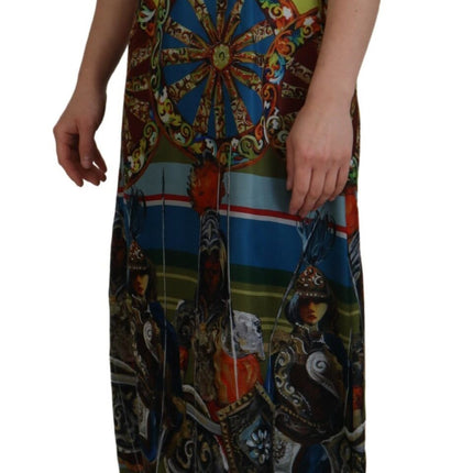 Dolce & Gabbana Multicolor Sicily Silk A-line Long Gown Dress