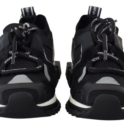 Dolce & Gabbana Black Mesh Sorrento Trekking Sneakers Shoes