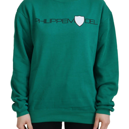 Philippe Model Green Printed Long Sleeves Pullover Sweater