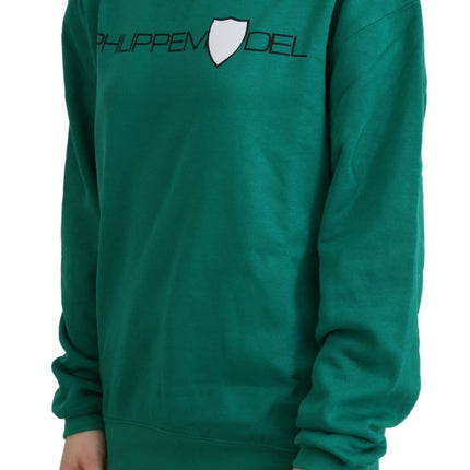 Philippe Model Green Printed Long Sleeves Pullover Sweater