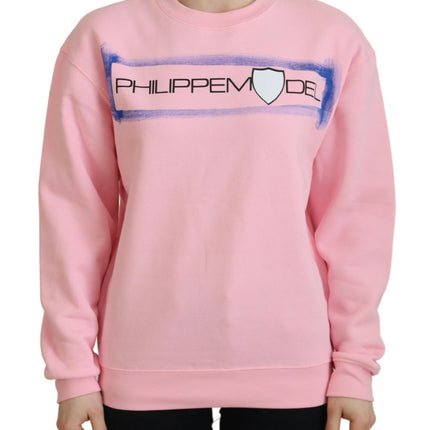 Philippe Model Pink Printed Long Sleeves Pullover Sweater