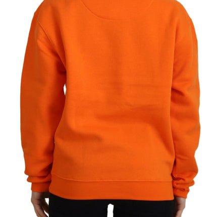 Philippe Model Orange Printed Long Sleeves Pullover Sweater