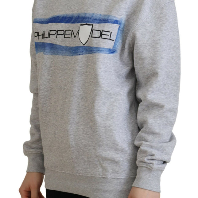 Philippe Model Gray Printed Long Sleeves Pullover Sweater