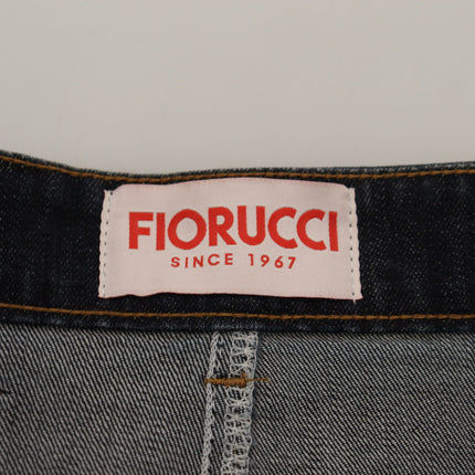 Fiorucci Dark Blue Washed Mid Waist Pencil Cut Denim Skirt