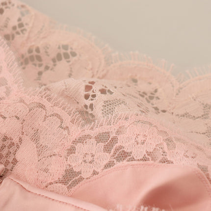 Dolce & Gabbana Pink Floral Lace Sleeveless Tank Blouse Top