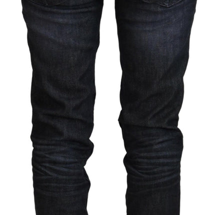 Acht Black Cotton Low Waist Slim Fit Women Casual Denim Jeans