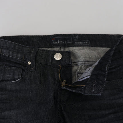 Acht Black Cotton Low Waist Slim Fit Women Casual Denim Jeans