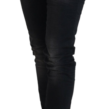 Acht Black Washed Cotton Skinny Women Casual Denim Jeans