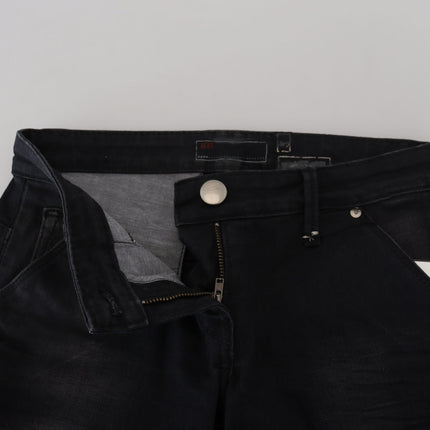 Acht Black Washed Cotton Skinny Women Casual Denim Jeans